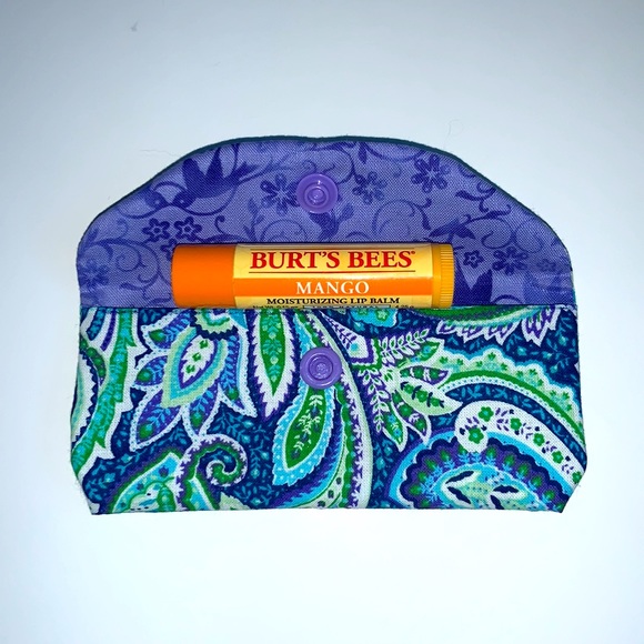 Hand Crafted Other - HAND CRAFTED Fabric Lipstick Cozy  Purse Colorful Paisley Pocket Accessory